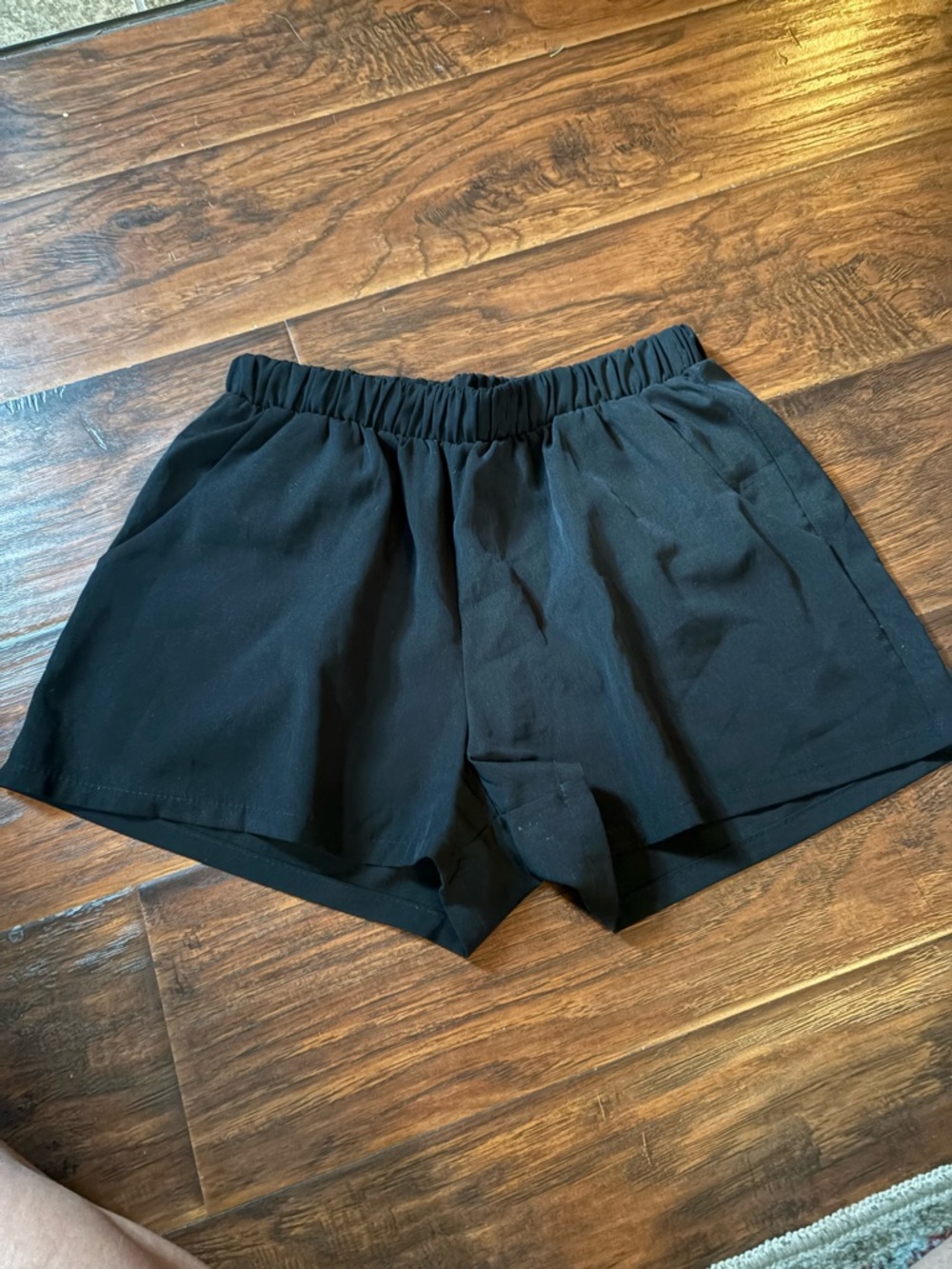 The Impeccable Pig Black Elastic-Waist Shorts